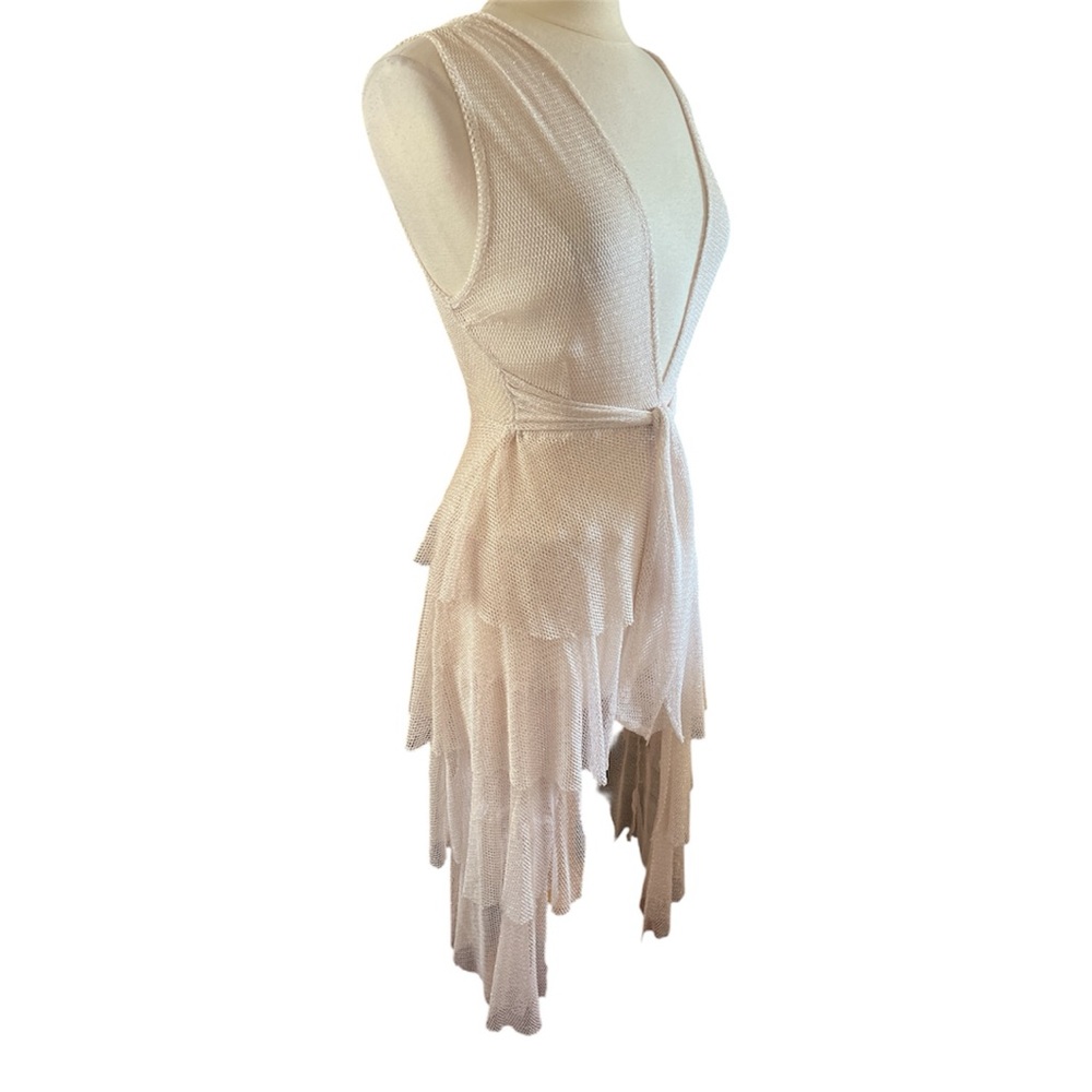 Acqua de Luxe Buzies Light Rose Shimmer Multi way swim coverup Dress Skirt Small - Picture 6 of 11